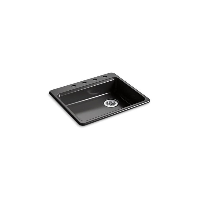 Kohler - Riverby 25'' top-mount single-bowl kitchen sink - Black