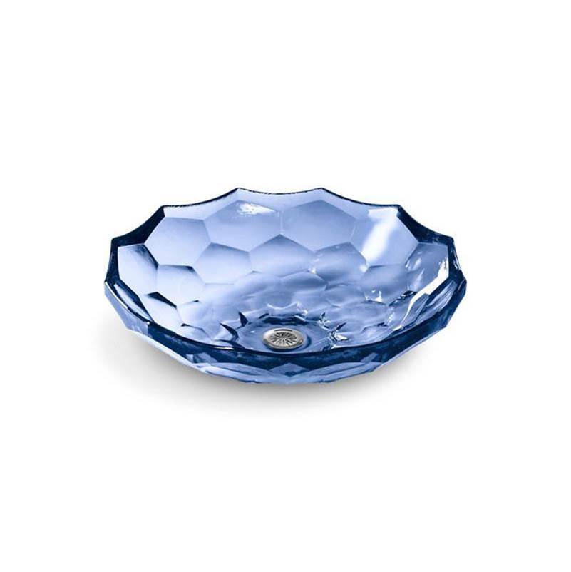 Kohler - BrioletteE 17-1/2'' round vessel bathroom sink, no overflow - Translucent Sapphire