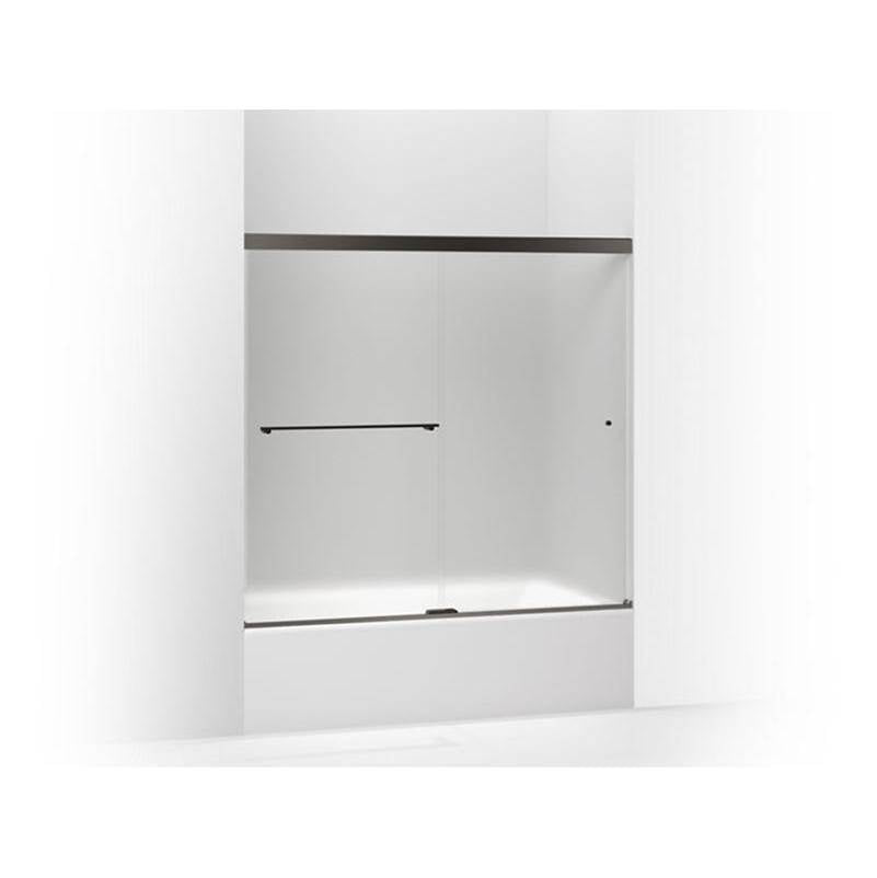 Kohler - Revel Sliding bath door, 55-1/2'' H x 56-5/8 - 59-5/8'' W, with 1/4'' thick Frosted glass - Anodized Dark Bronze