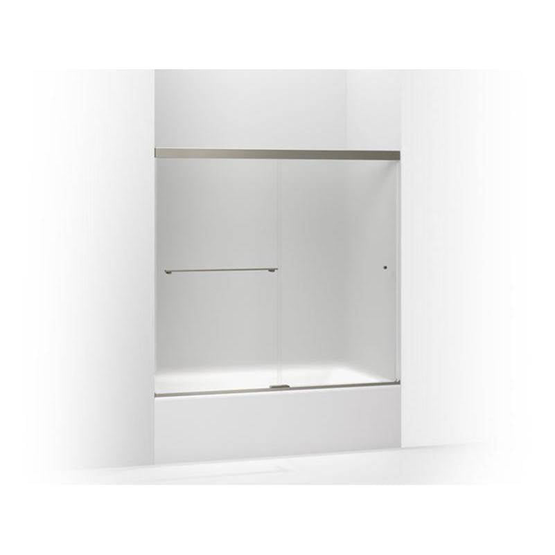 Kohler - Revel Sliding bath door, 62'' H x 56-5/8 - 59-5/8'' W, with 5/16'' thick Frosted glass - Anodized Brushed Nickel