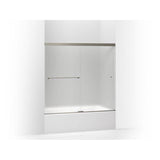Kohler - Revel Sliding bath door, 62'' H x 56-5/8 - 59-5/8'' W, with 5/16'' thick Frosted glass - Anodized Brushed Nickel