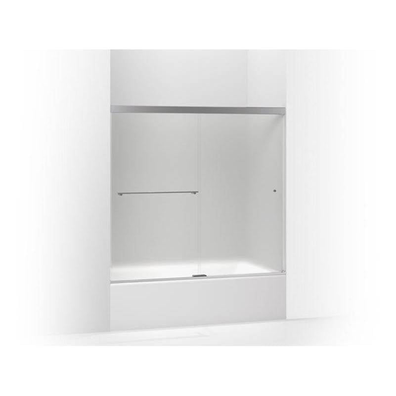 Kohler - Revel Sliding bath door, 55-1/2'' H x 56-5/8 - 59-5/8'' W, with 1/4'' thick Frosted glass - Bright Polished Silver