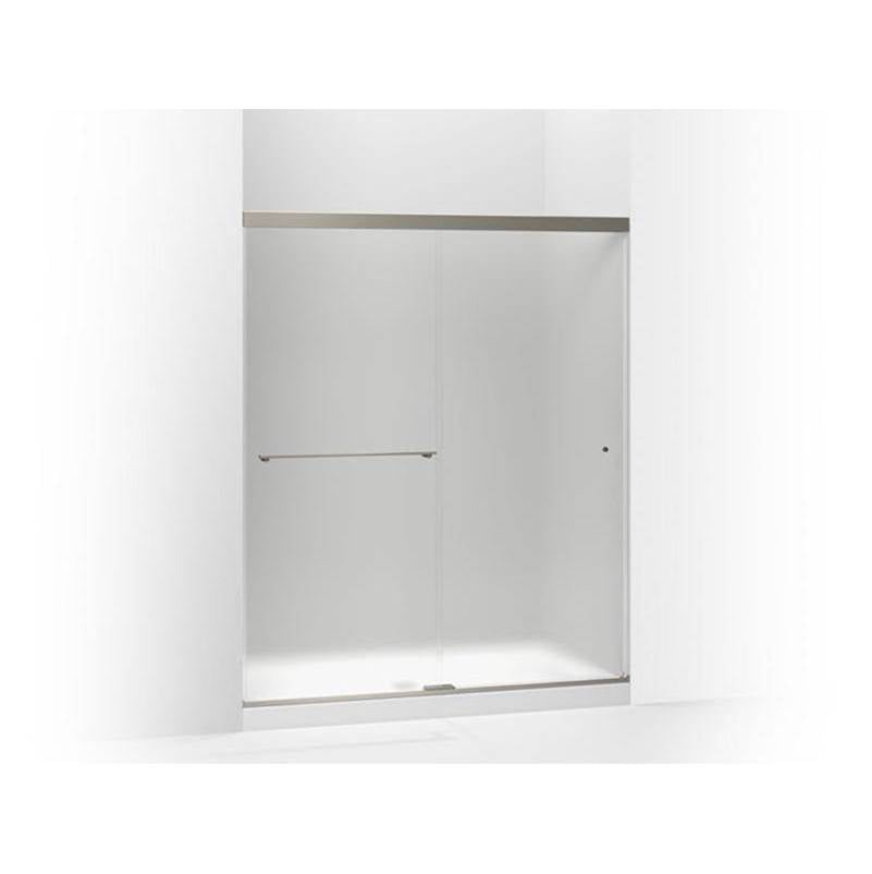Kohler - Revel Sliding shower door, 76'' H x 56-5/8 - 59-5/8'' W, with 5/16'' thick Frosted glass - Anodized Brushed Nickel