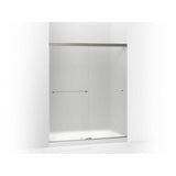 Kohler - Revel Sliding shower door, 76'' H x 56-5/8 - 59-5/8'' W, with 5/16'' thick Frosted glass - Anodized Brushed Nickel