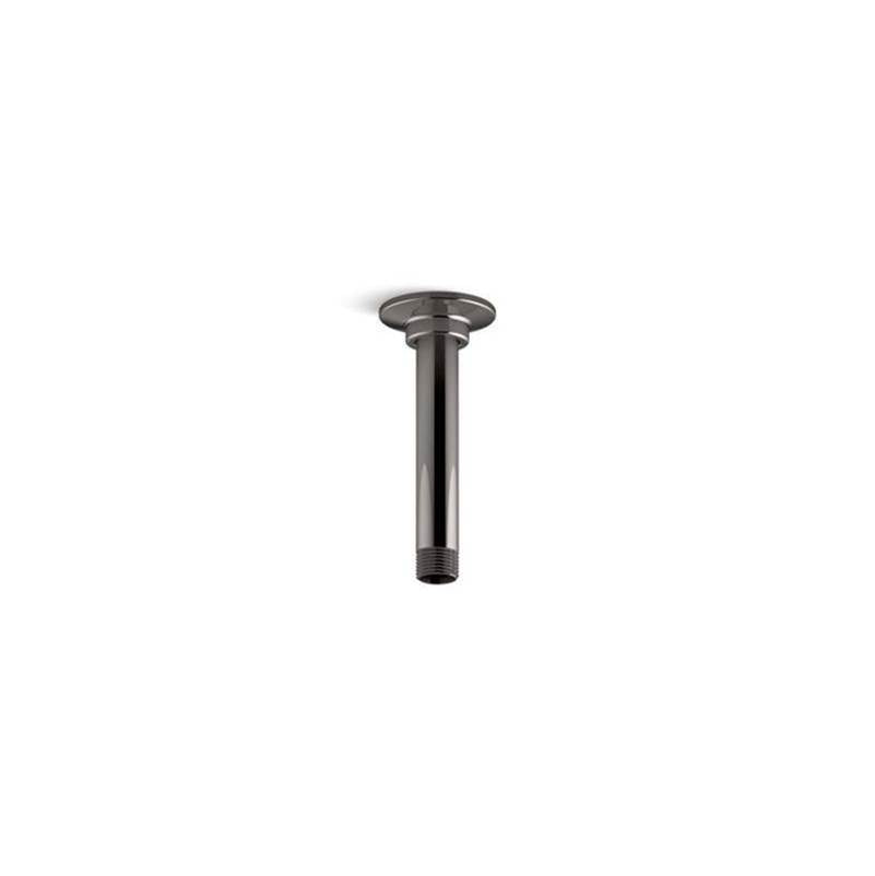 Kohler - 6'' ceiling-mount single-function rainhead arm and flange - Vibrant Titanium