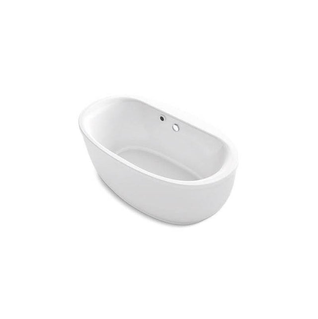 Kohler - Sunstruck 60'' x 34'' freestanding bath with Bask heated surface and fluted shroud - White