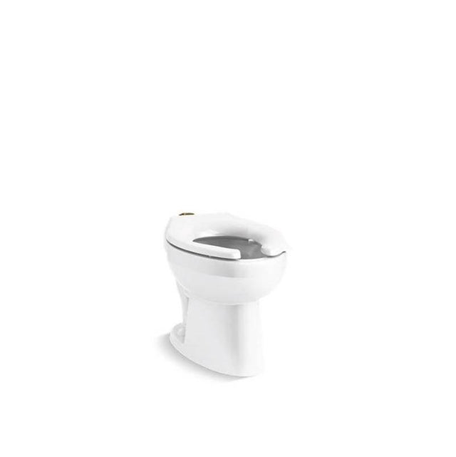 Kohler - WellcommeE Ultra Floor-mount top spud flushometer bowl with bedpan lugs - White