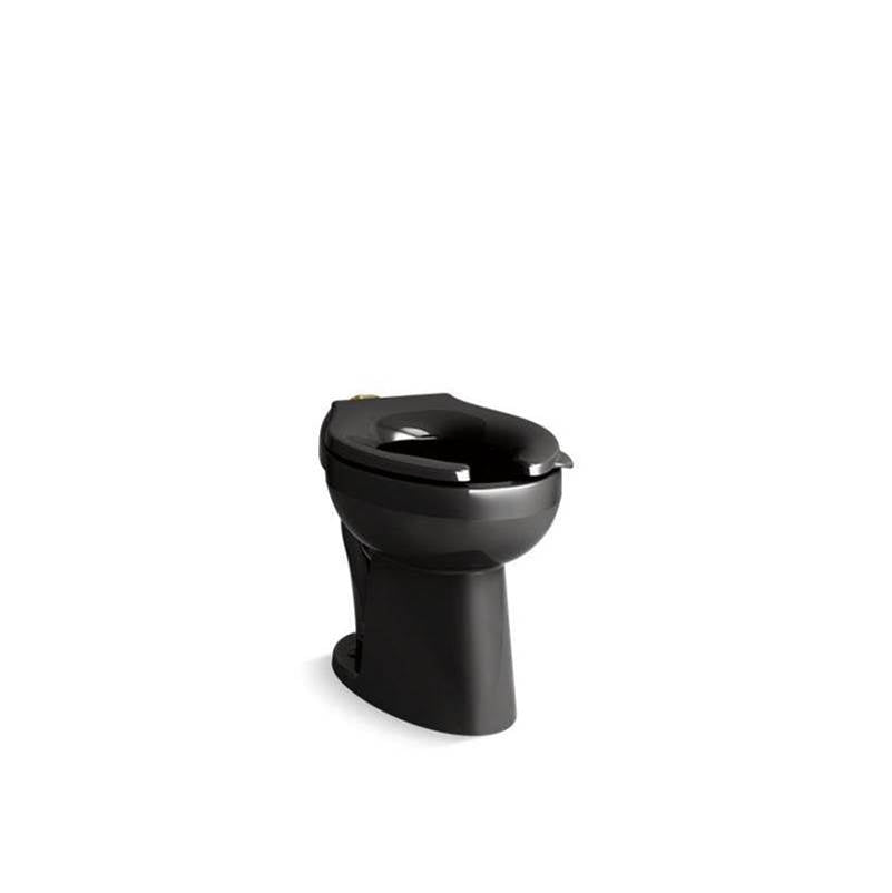 Kohler - HighcliffE Ultra Floor-mount top spud flushometer bowl with bedpan lugs - Black