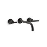 Kohler - Purist Wall-mount bathroom sink faucet trim with Lever handles, 1.2 gpm - Matte Black
