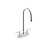 Kohler - Triton Bowe 1.0 gpm centerset bathroom sink faucet with laminar flow, gooseneck spout and lever handles, drain not included - Polished Chrome