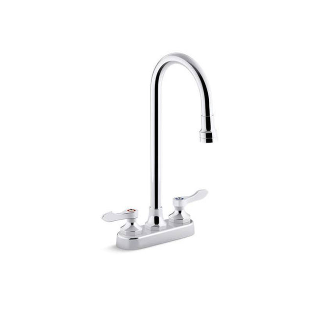Kohler - Triton Bowe 1.0 gpm centerset bathroom sink faucet with laminar flow, gooseneck spout and lever handles, drain not included - Polished Chrome