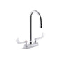 Kohler - Triton Bowe 0.5 gpm centerset bathroom sink faucet with aerated flow, gooseneck spout and wristblade handles, drain not included - Polished Chrome