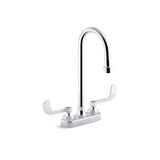 Kohler - Triton Bowe 1.0 gpm centerset bathroom sink faucet with aerated flow, gooseneck spout and wristblade handles, drain not included - Polished Chrome