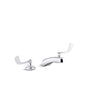 Kohler - Triton Bowe 1.0 gpm widespread bathroom sink faucet with laminar flow and wristblade handles, drain not included - Polished Chrome