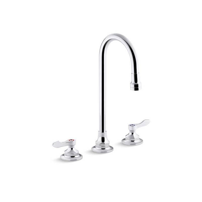 Kohler - Triton Bowe 0.5 gpm widespread bathroom sink faucet with aerated flow, gooseneck spout and lever handles, drain not included - Polished Chrome