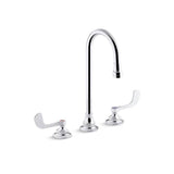Kohler - Triton Bowe 1.0 gpm widespread bathroom sink faucet with aerated flow, gooseneck spout and wristblade handles, drain not included - Polished Chrome