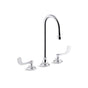 Kohler - Triton Bowe 1.0 gpm widespread bathroom sink faucet with aerated flow, gooseneck spout and wristblade handles, drain not included - Polished Chrome