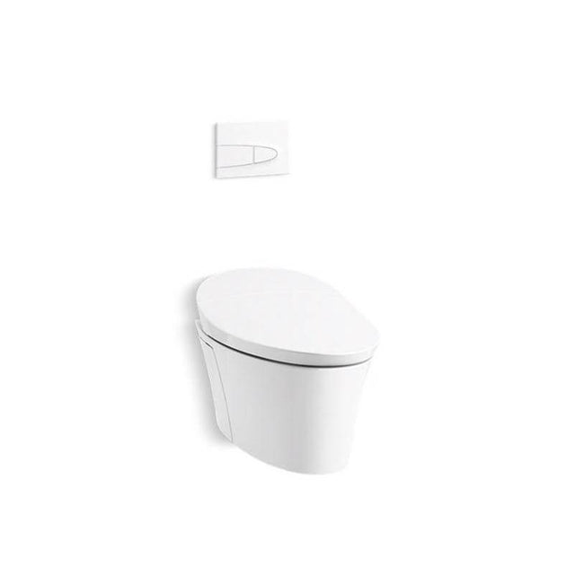 Kohler - Veil Wall-hung compact elongated smart toilet bowl, dual-flush - White