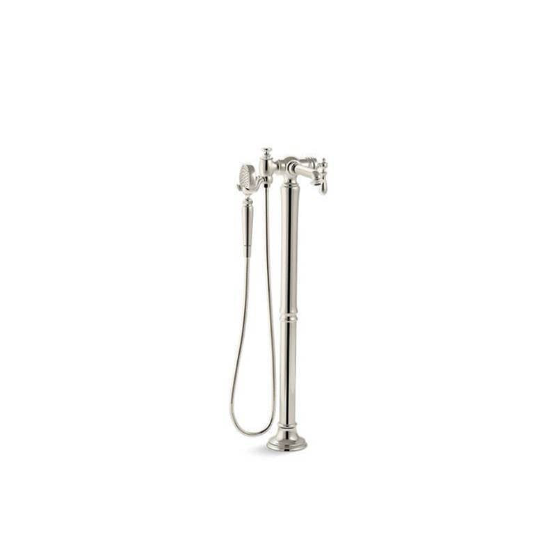 Kohler - Artifacts Floor-mount bath filler trim with handshower - Vibrant Polished Nickel