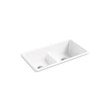 Kohler - Iron/Tones Smart Divide 33'' top-/undermount double-bowl kitchen sink - White