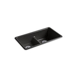 Kohler - Iron/Tones Smart Divide 33'' top-/undermount double-bowl kitchen sink - Black