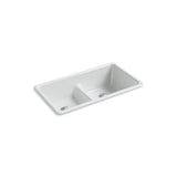 Kohler - Iron/Tones Smart Divide 33'' top-/undermount double-bowl kitchen sink - Ice Grey