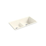 Kohler - Iron/Tones Smart Divide 33'' top-/undermount double-bowl kitchen sink - Biscuit
