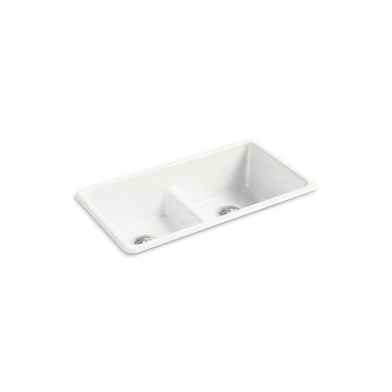 Kohler - Iron/Tones Smart Divide 33'' top-/undermount double-bowl kitchen sink - Sea Salt