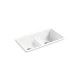 Kohler - Iron/Tones Smart Divide 33'' top-/undermount double-bowl kitchen sink - Sea Salt