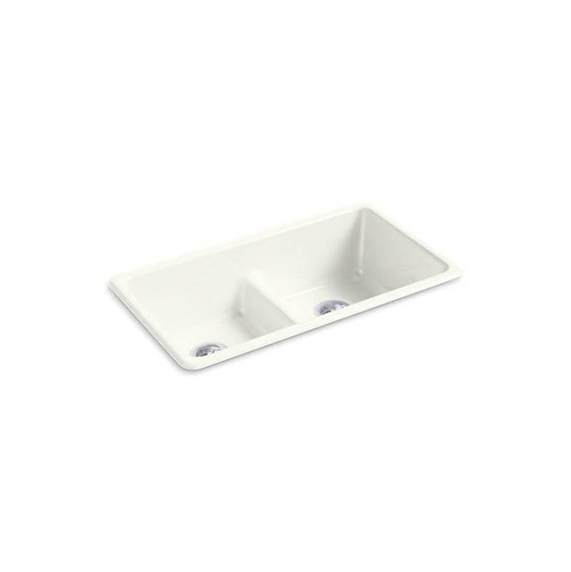 Kohler - Iron/Tones Smart Divide 33'' top-/undermount double-bowl kitchen sink - Dune