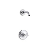 Kohler - Purist Rite-Temp shower trim kit with cross handle, without showerhead - Polished Chrome