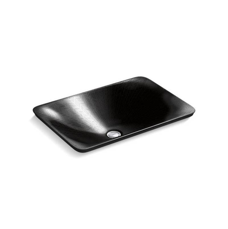 Kohler - SartorialE Herringbone Carillon 21'' rectangular drop-in bathroom sink, no overflow - Black Sartorial Herringbone