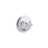 Kohler - Artifacts Rite-Temp valve trim with push-button diverter and cross handle - Polished Chrome