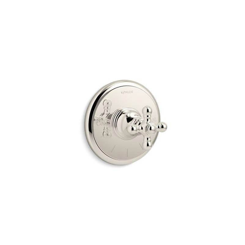 Kohler - Artifacts MasterShower temperature control valve trim with cross handle - Vibrant Polished Nickel