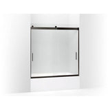 Kohler - Levity Sliding bath door, 62'' H x 56-5/8 - 59-5/8'' W, with 1/4'' thick Frosted glass - Anodized Dark Bronze