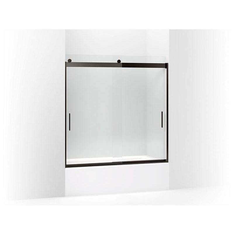 Kohler - Levity Sliding bath door, 59-3/4'' H x 56-5/8 - 59-5/8'' W, with 1/4'' thick Crystal Clear glass - Anodized Dark Bronze