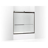 Kohler - Levity Sliding bath door, 62'' H x 56-5/8 - 59-5/8'' W, with 1/4'' thick Frosted glass - Anodized Dark Bronze