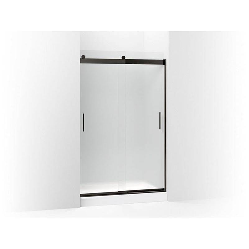 Kohler - Levity Sliding shower door, 74'' H x 43-5/8 - 47-5/8'' W, with 1/4'' thick Frosted glass - Anodized Dark Bronze