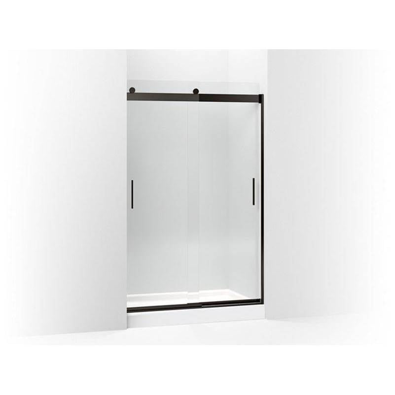 Kohler - Levity Sliding shower door, 74'' H x 43-5/8 - 47-5/8'' W, with 1/4'' thick Crystal Clear glass - Anodized Dark Bronze