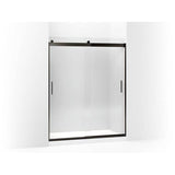 Kohler - Levity Sliding shower door, 74'' H x 56-5/8 - 59-5/8'' W, with 1/4'' thick Crystal Clear glass - Anodized Dark Bronze