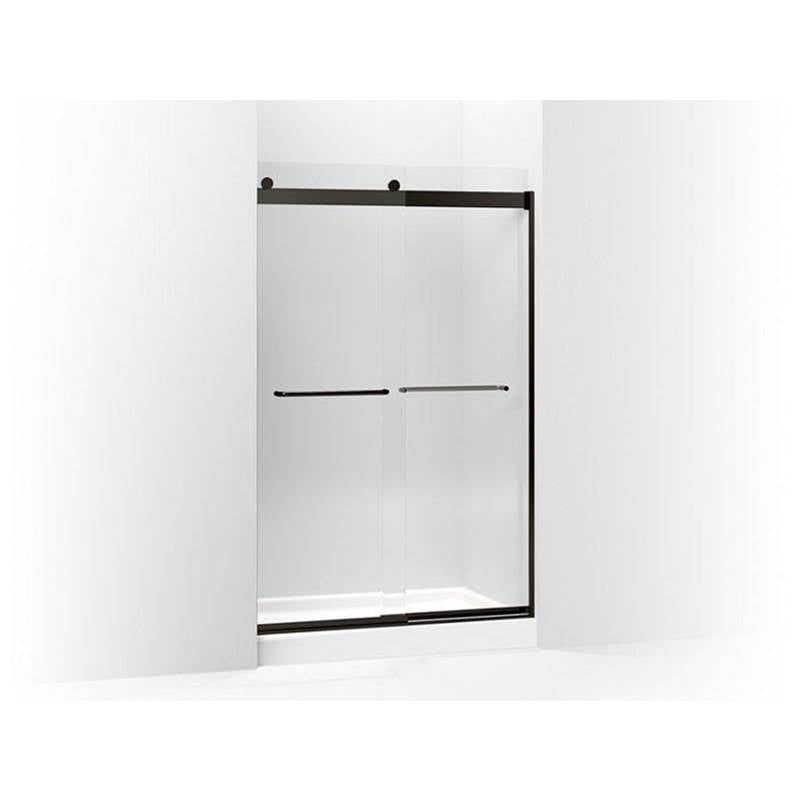 Kohler - Levity Sliding shower door, 74'' H x 44-5/8 - 47-5/8'' W, with 1/4'' thick Crystal Clear glass - Anodized Dark Bronze