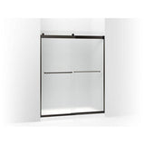 Kohler - Levity Sliding shower door, 74'' H x 56-5/8 - 59-5/8'' W, with 1/4'' thick Frosted glass - Anodized Dark Bronze