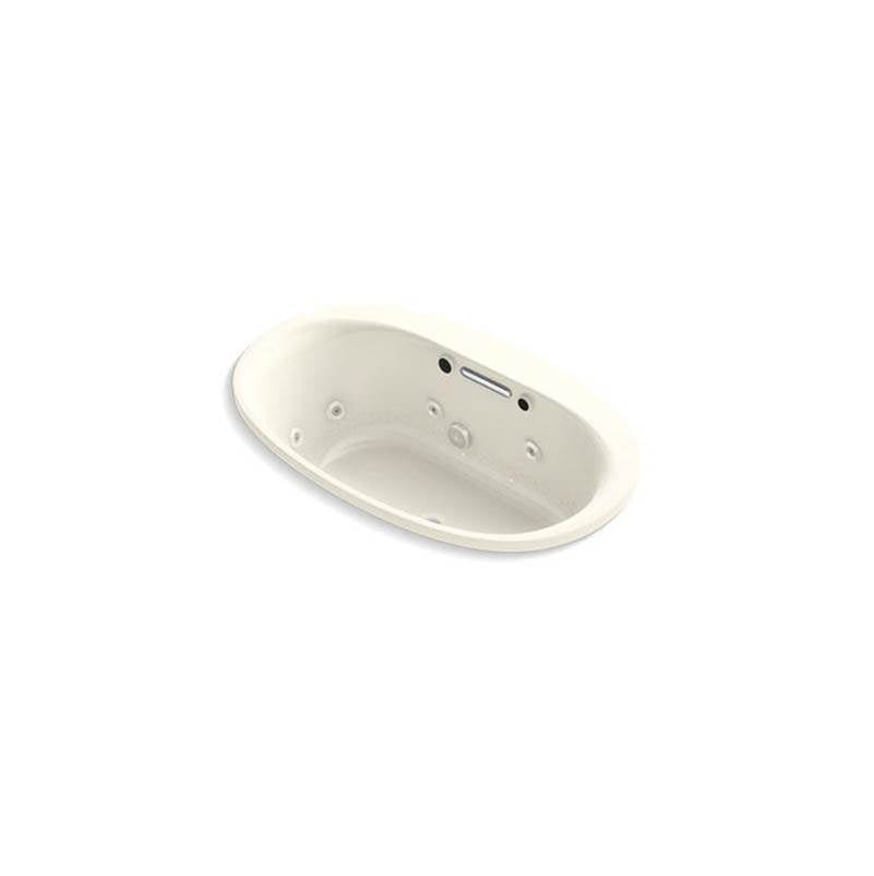 Kohler - Underscore 59-3/4'' x 35-3/4'' drop-in Heated BubbleMassageE air bath with whirlpool - Biscuit