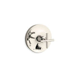 Kohler - Purist Rite-Temp valve trim with push-button diverter and cross handle - Vibrant Polished Nickel