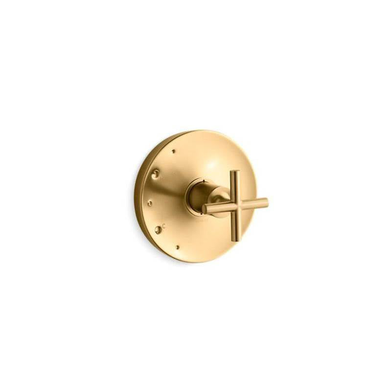 Kohler - Purist Rite-Temp valve trim with cross handle - Vibrant Brushed Moderne Brass