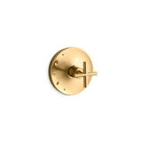 Kohler - Purist Rite-Temp valve trim with cross handle - Vibrant Brushed Moderne Brass