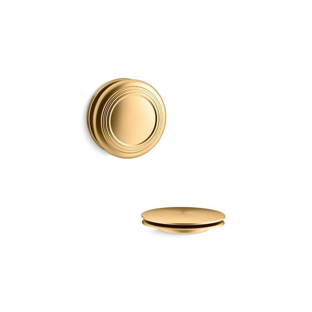 Kohler - PureFloE Traditional push-button bath drain trim - Vibrant Brushed Moderne Brass