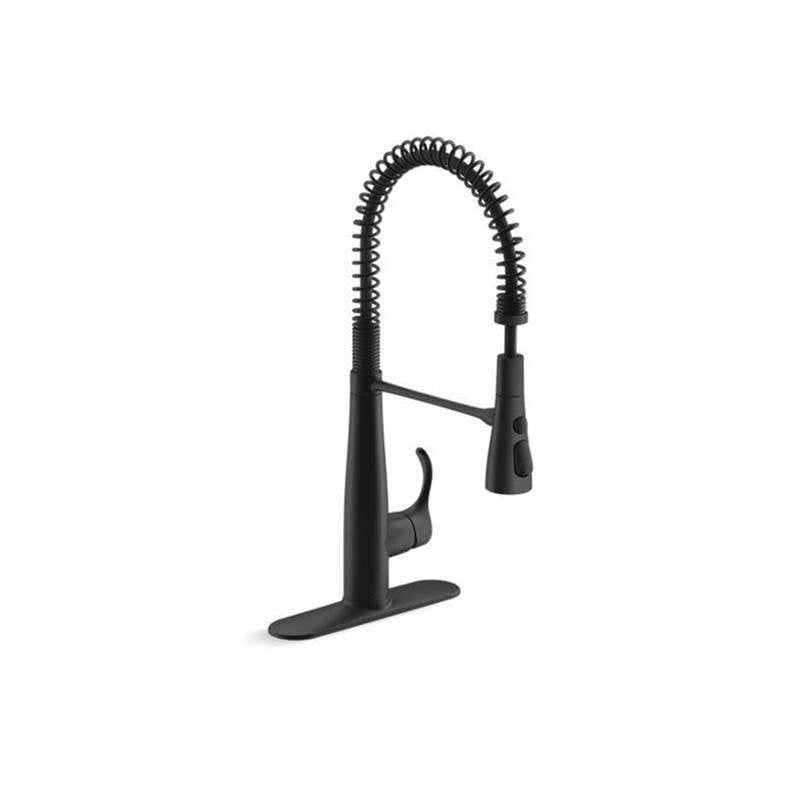 Kohler - Simplice Semi-professional kitchen sink faucet with three-function sprayhead - Matte Black
