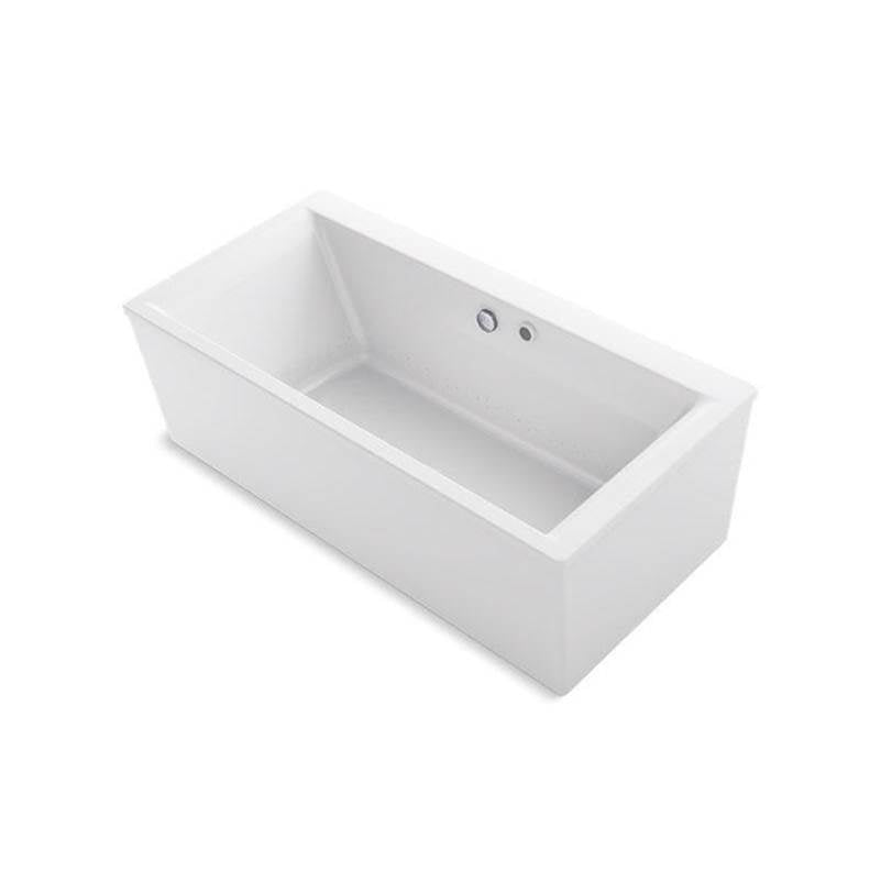 Kohler - Stargaze 60'' x 34'' freestanding Heated BubbleMassageE air bath with Bask heated surface and straight shroud - White