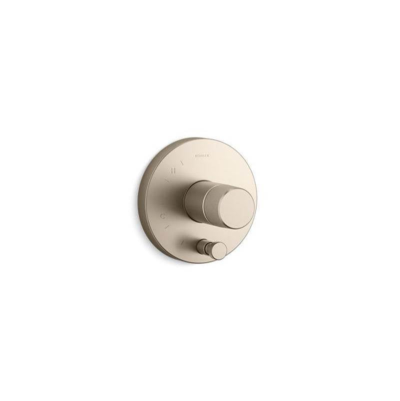 Kohler - Components Rite-Temp valve trim with Oyl handle and diverter - Vibrant Brushed Bronze